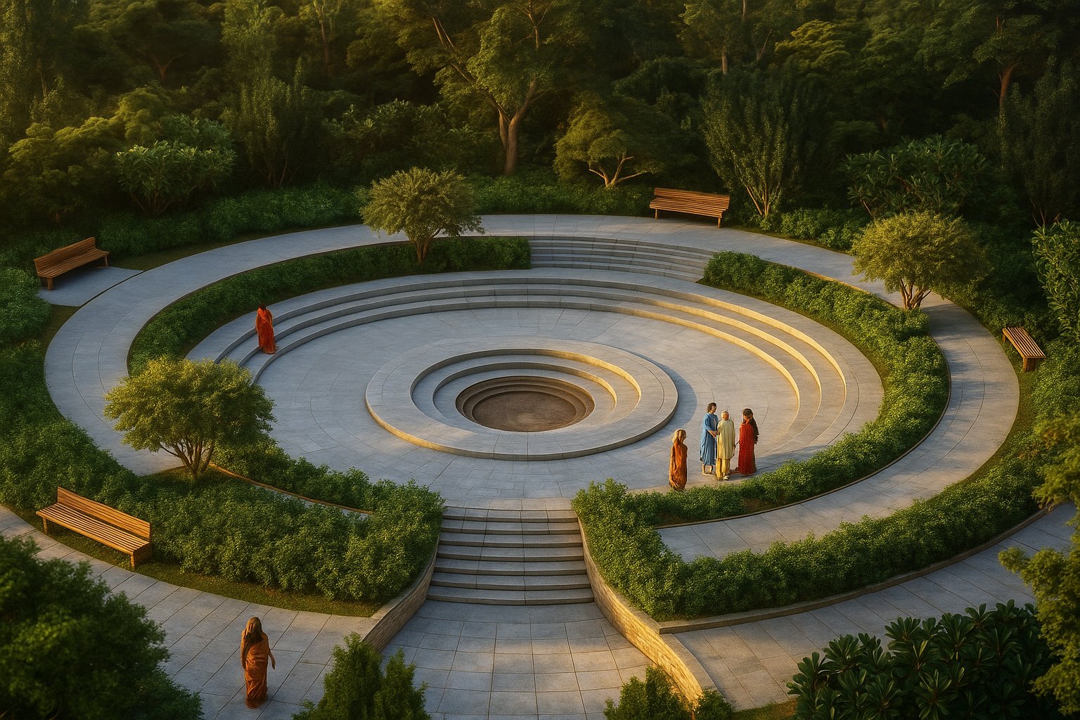Circular architecture with gardens